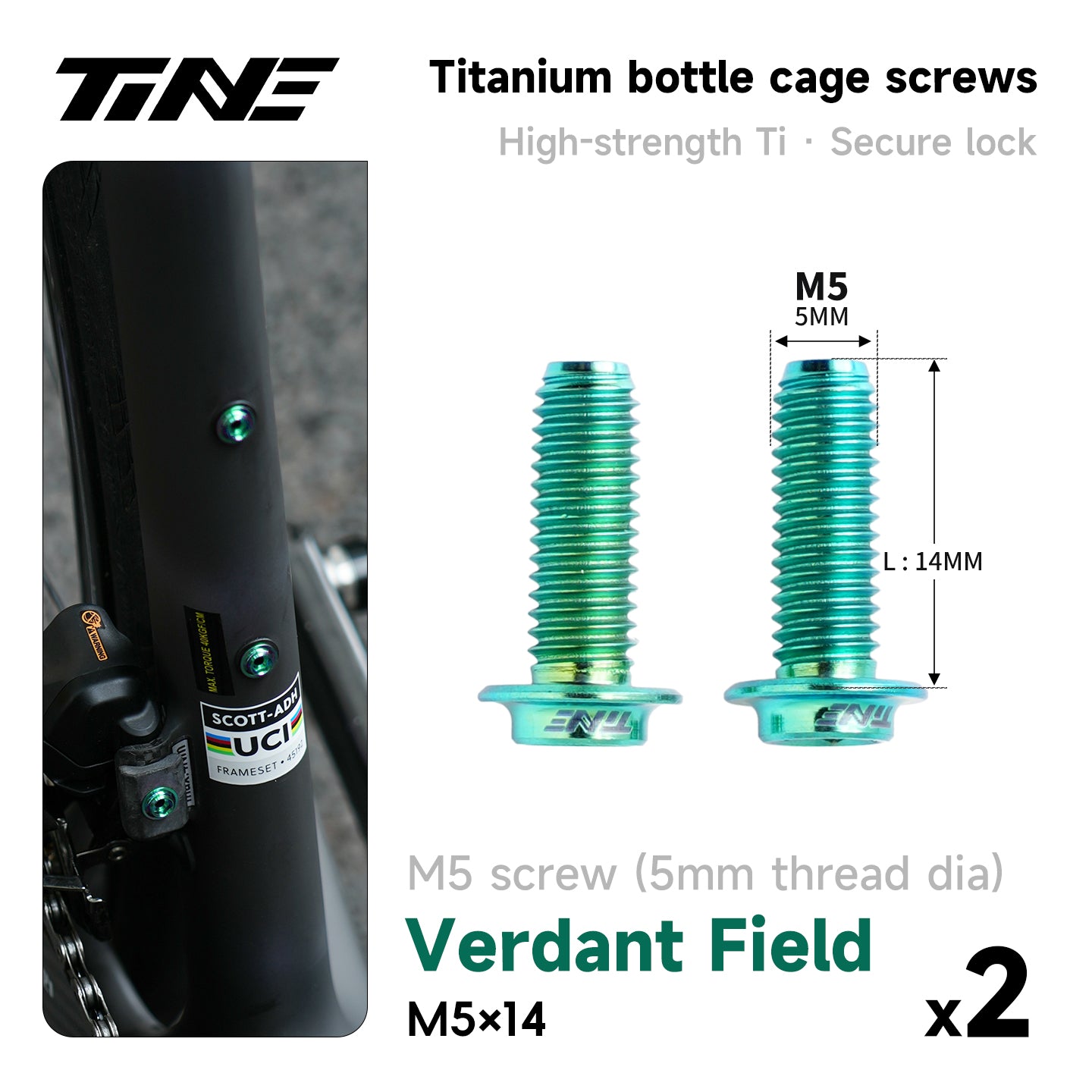 M5*10/14 | Hollow Titanium Alloy Water Bottle Cage Screws - Ultra-Light