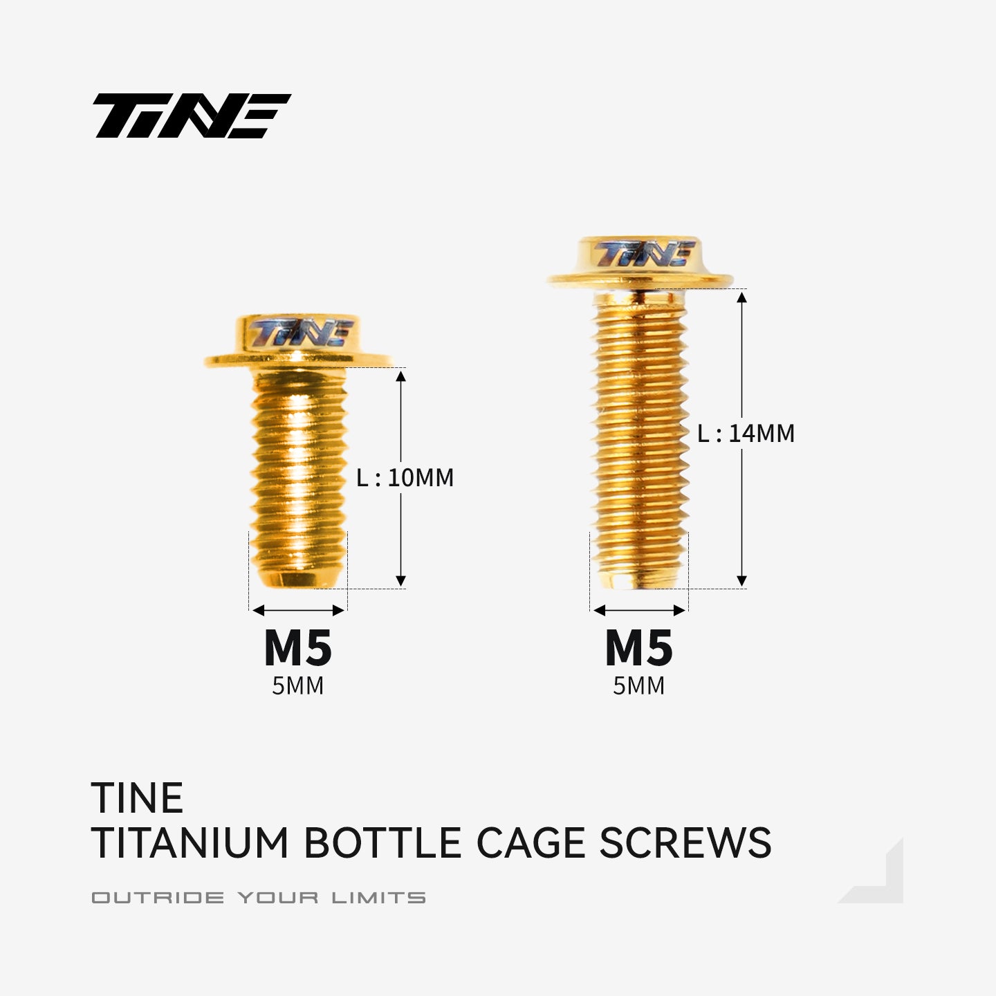 M5*10/14 | Hollow Titanium Alloy Water Bottle Cage Screws - Ultra-Light