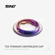TiNE TECH Titanium roadbike center lock hubcap cover with purple-blue gradient