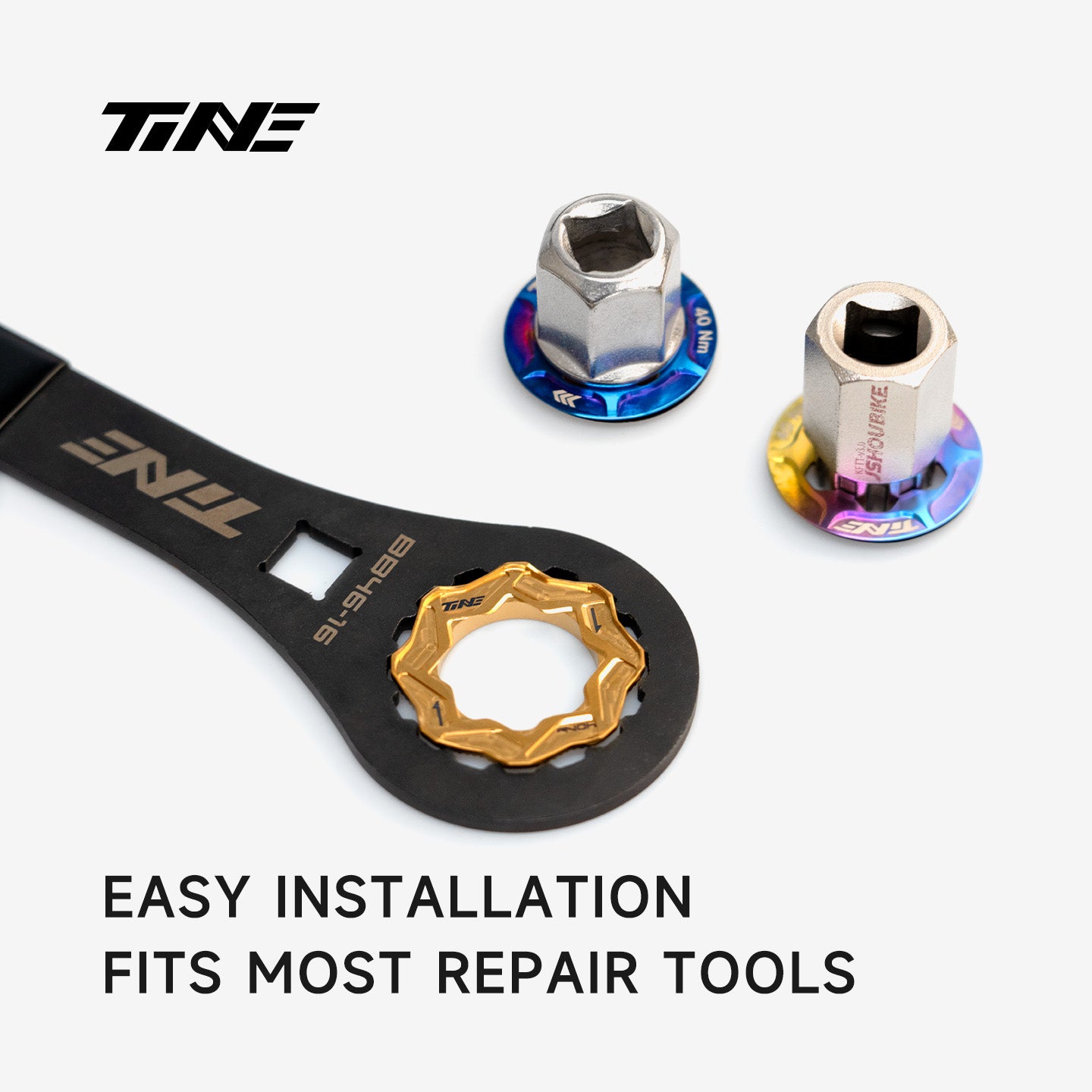 TiNE installation tools: wrench with lock caps for roadbike hubs