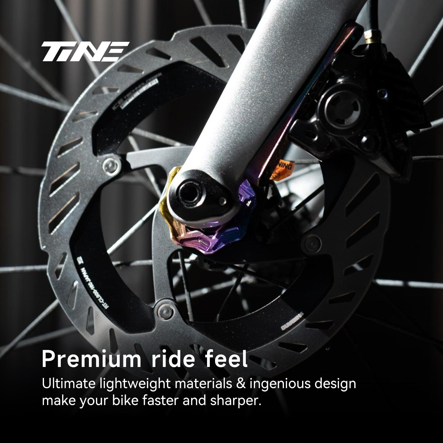 TiNE titanium roadbike brake disc with external lock hubcap cover premium design