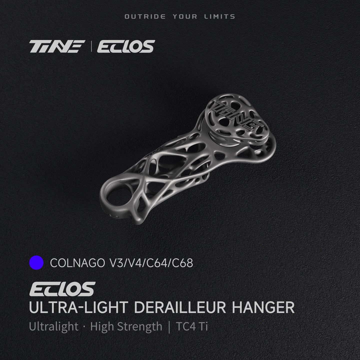 TiNE ECLOS ultra-light titanium derailleur hanger for Colnago V3/V4/C64/C68 road bike upgrade part
