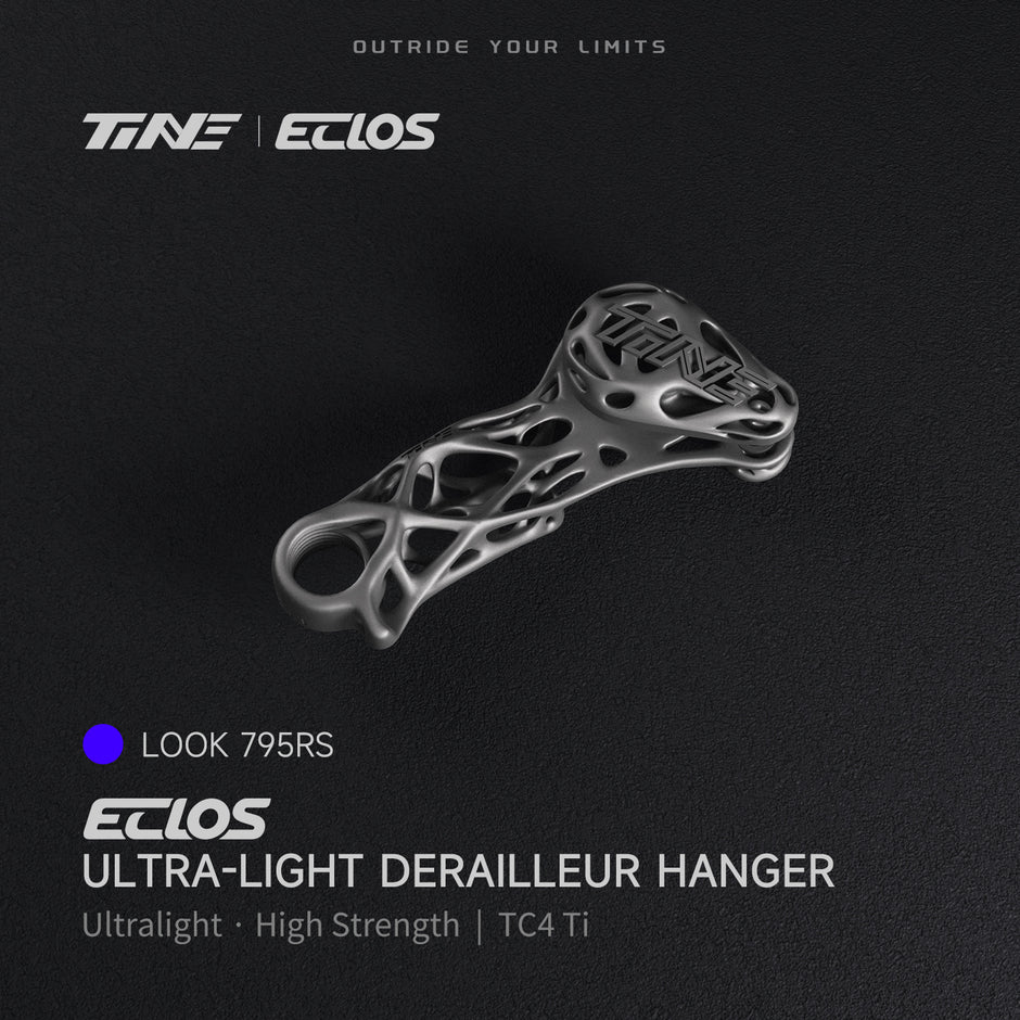 Silver titanium derailleur hanger with lattice design for Look 795RS