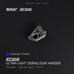 Silver titanium derailleur hanger with angular design for Passoni Titanio