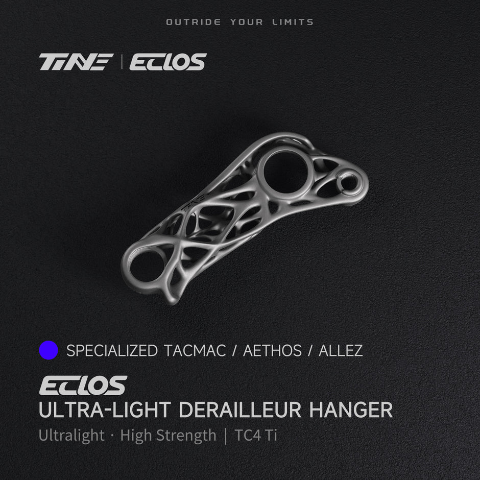 Silver titanium derailleur hanger for Specialized bikes