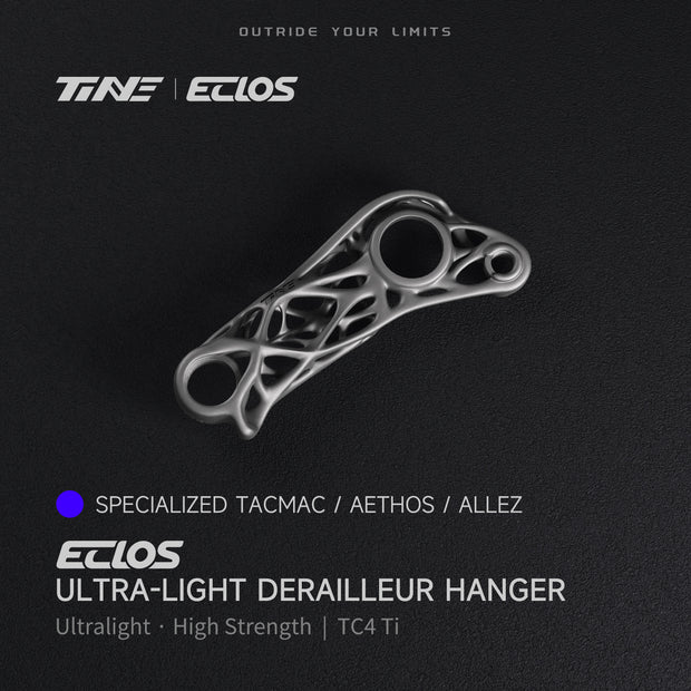 Silver titanium derailleur hanger for Specialized bikes