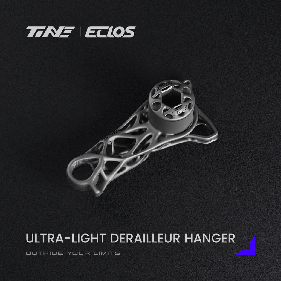 Silver titanium derailleur hanger with lattice design for road bikes