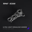Silver titanium derailleur hanger with lattice design for road bikes