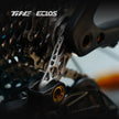 TiNE ECLOS titanium derailleur hanger installed on road bike