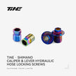 TiNE colorful titanium Shimano caliper/lever hydraulic hose locking screws