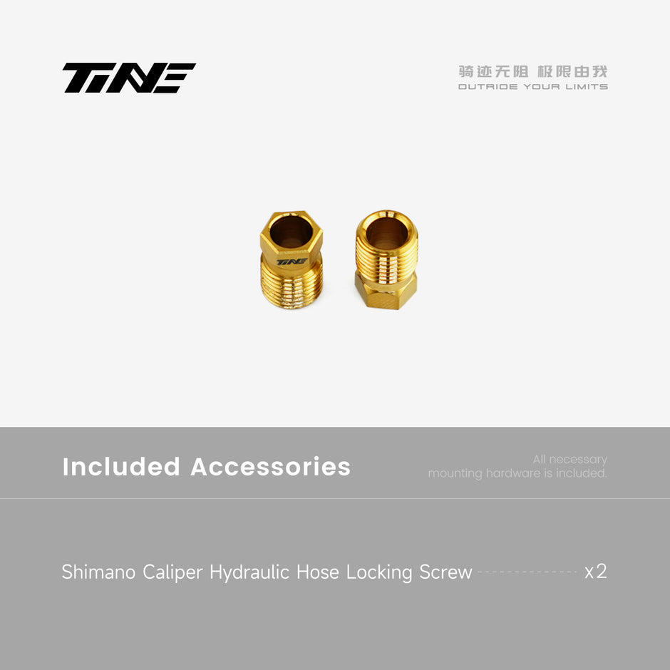 TiNE TECH gold titanium Shimano caliper hydraulic hose locking screws (x2)
