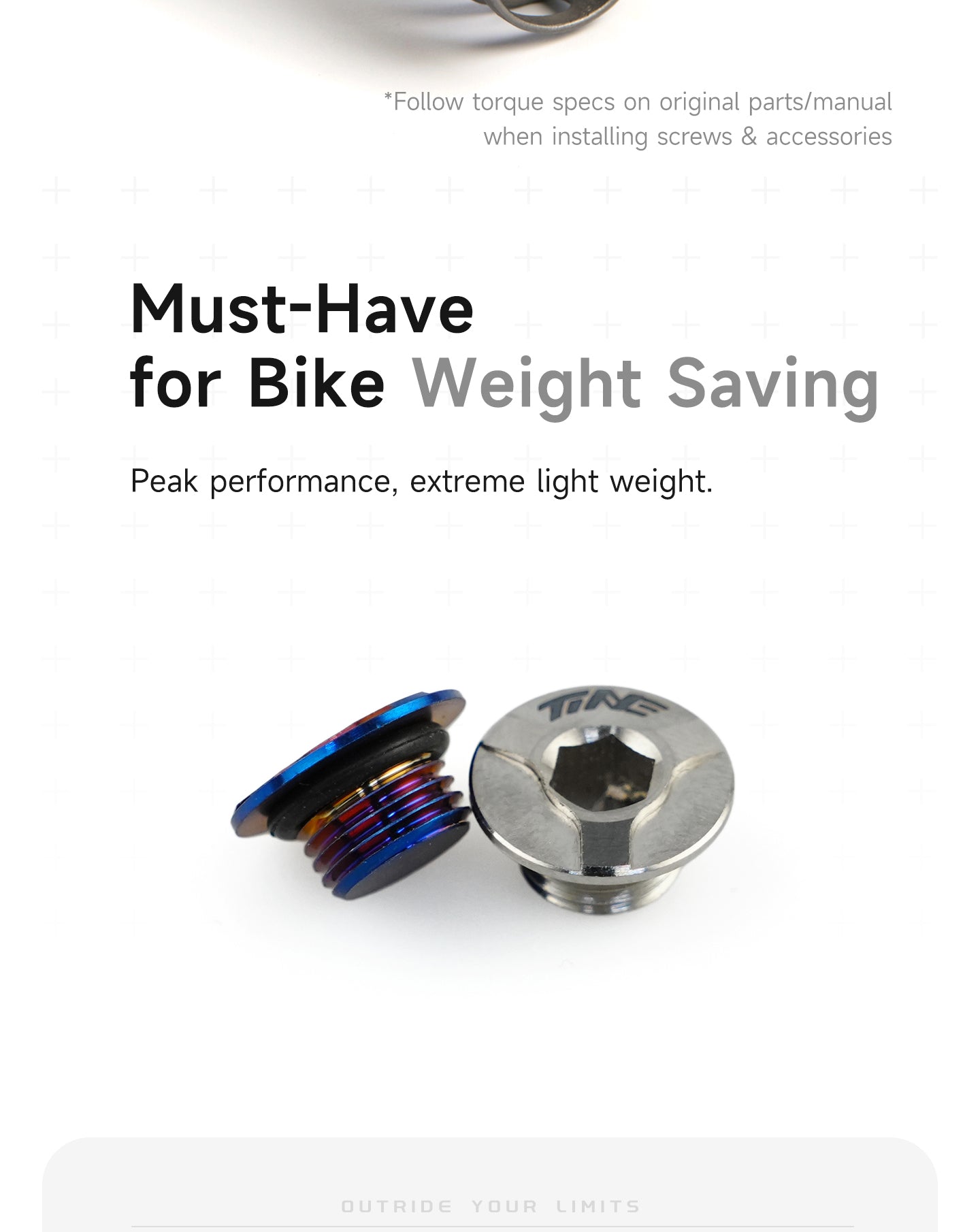 TiNE TECH Titanium ultra-light Shimano lever bleed port screw with colorful accents