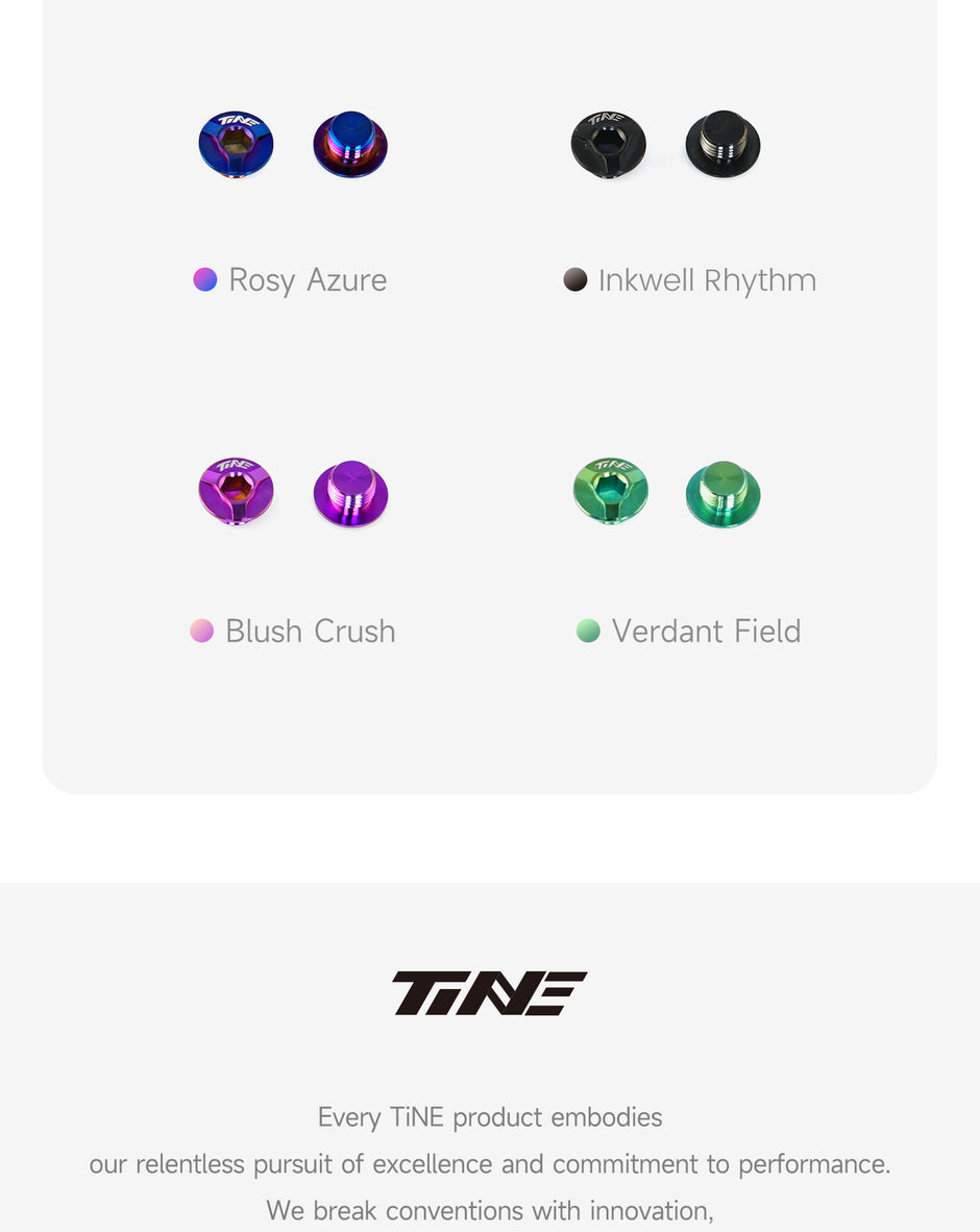 TiNE Shimano lever bleed port screw - 4 color options: Rosy Azure/Inkwell Rhythm/Blush Crush/Verdant Field