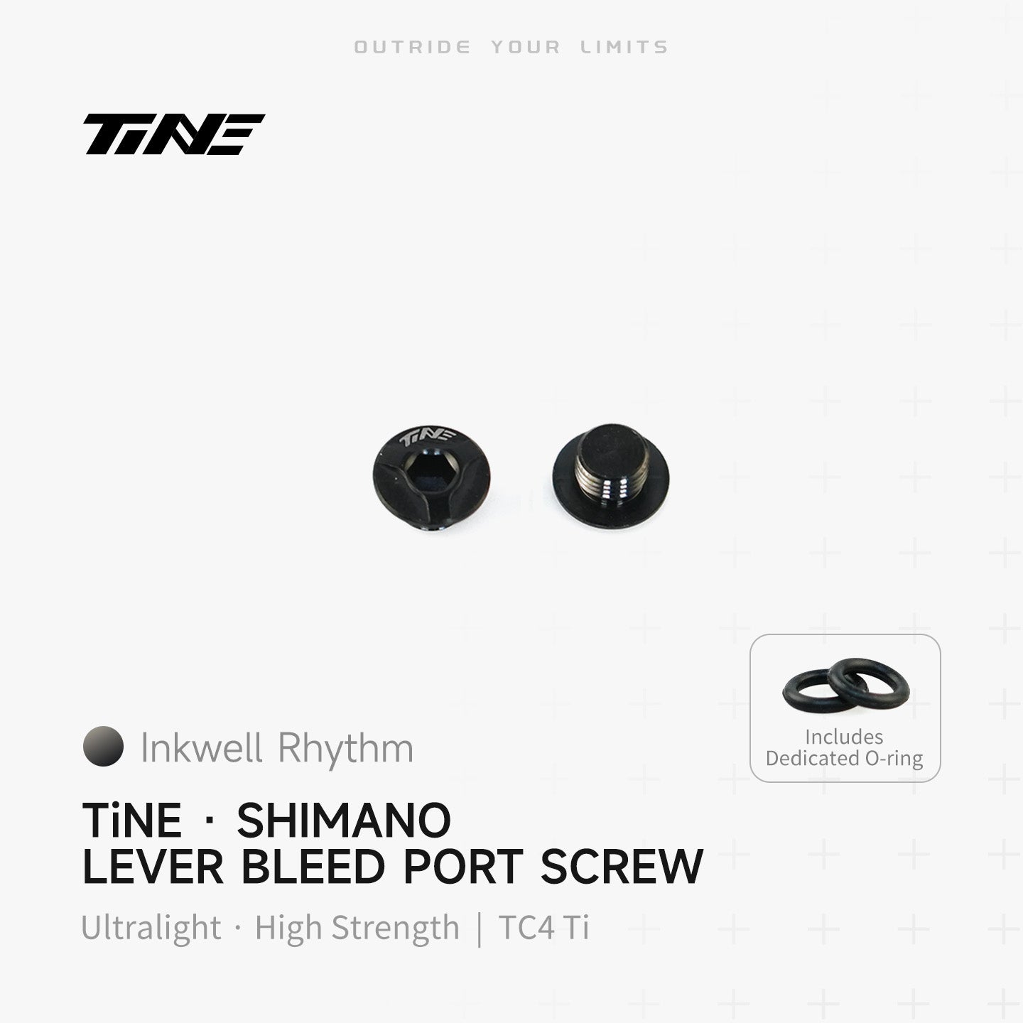 TINE Shimano bleed port screw – black titanium ultralight component set w/ O-ring
