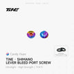 TiNE Shimano lever bleed port screw set, titanium ultra-light, candy hued design with O-ring