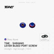 TiNE Shimano lever bleed port screw set, titanium ultra-light, rosy azure hued design with O-ring