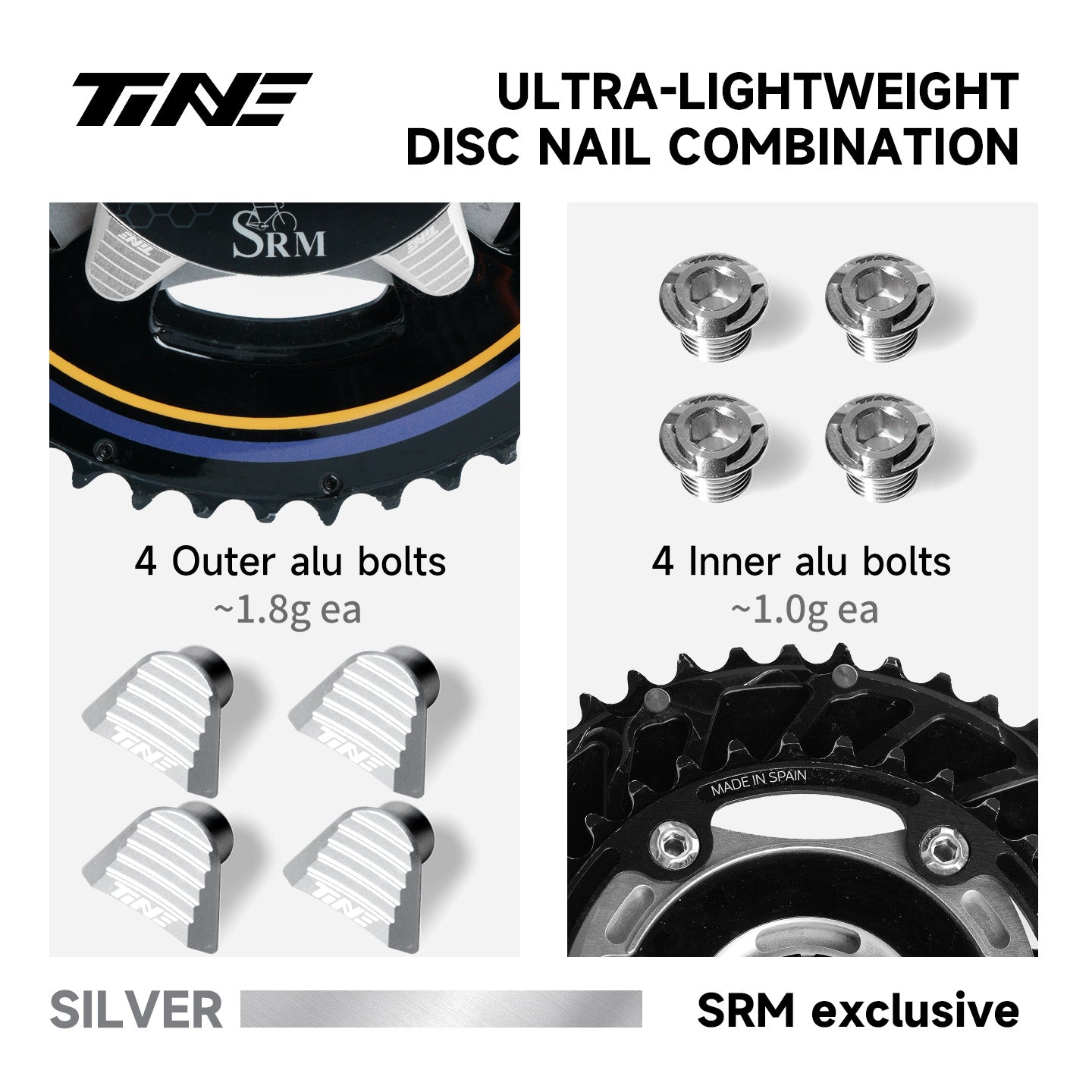 SRM power meter disc nail Ultralight Titanium upgrade combination