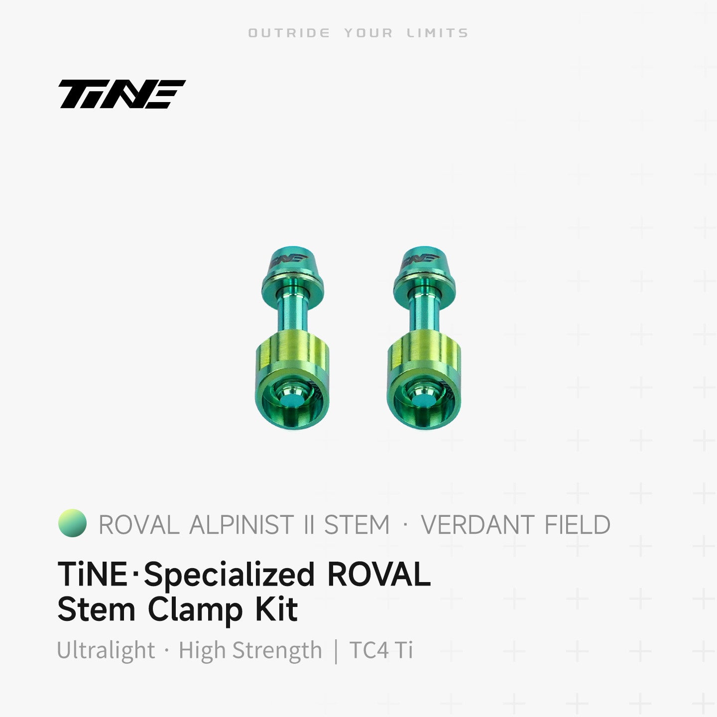 TiNE Specialized Roval Alpinist II stem clamp kit verdant field color, titanium stem bolts set