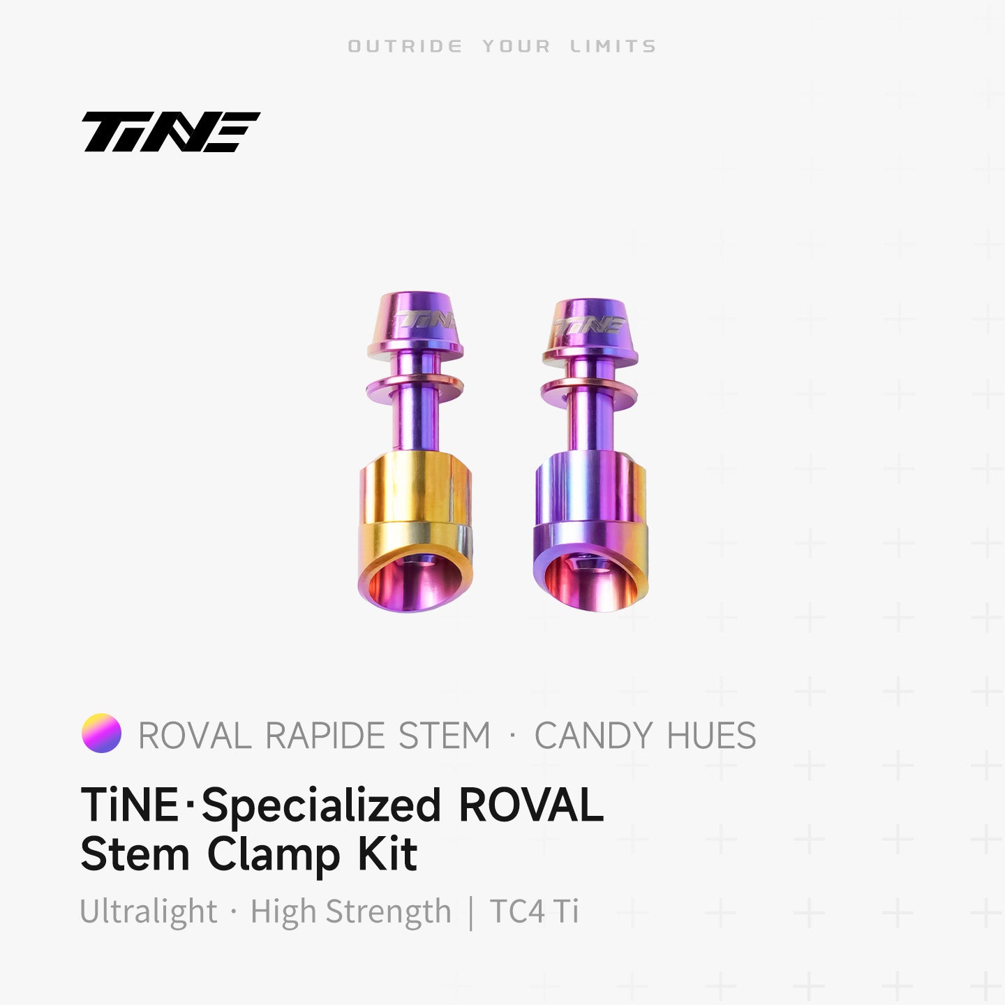 Specialized Roval Rapide stem clamp kit with candy hues titanium bolts