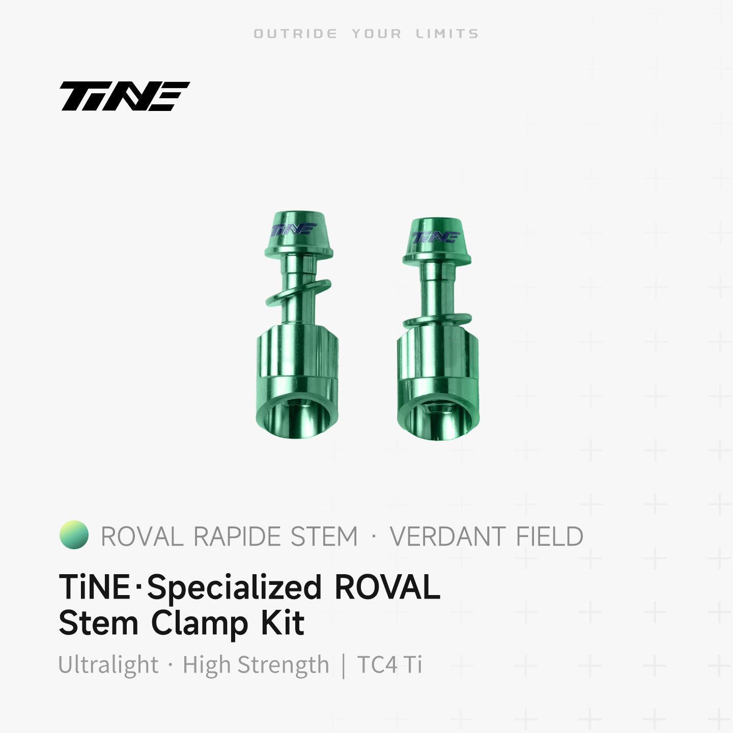 Specialized Roval Rapide integrated handlebar lock nut set - verdant field high-strength titanium components