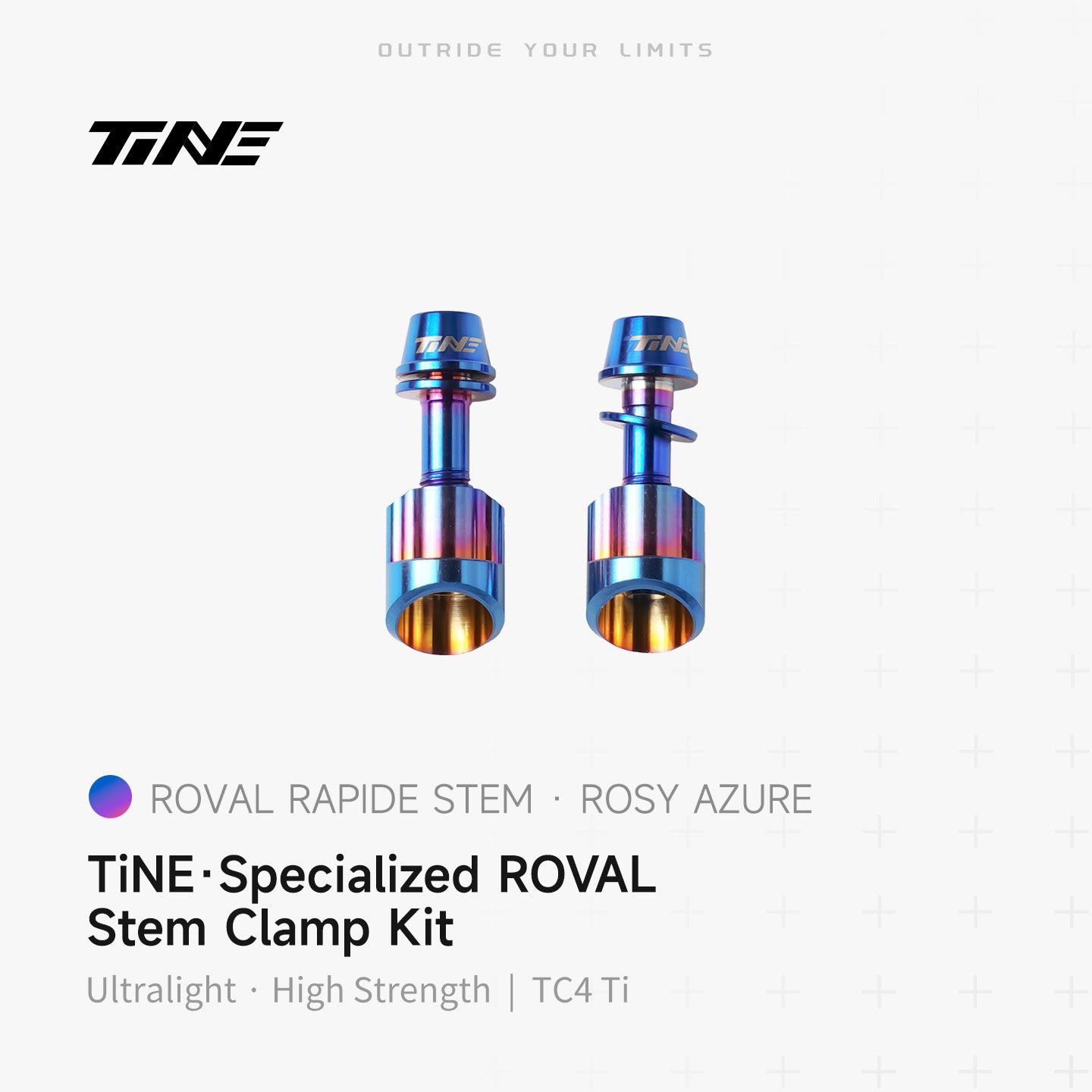 Specialized Roval Rapide integrated handlebar lock nut set - rosy azure high-strength titanium components