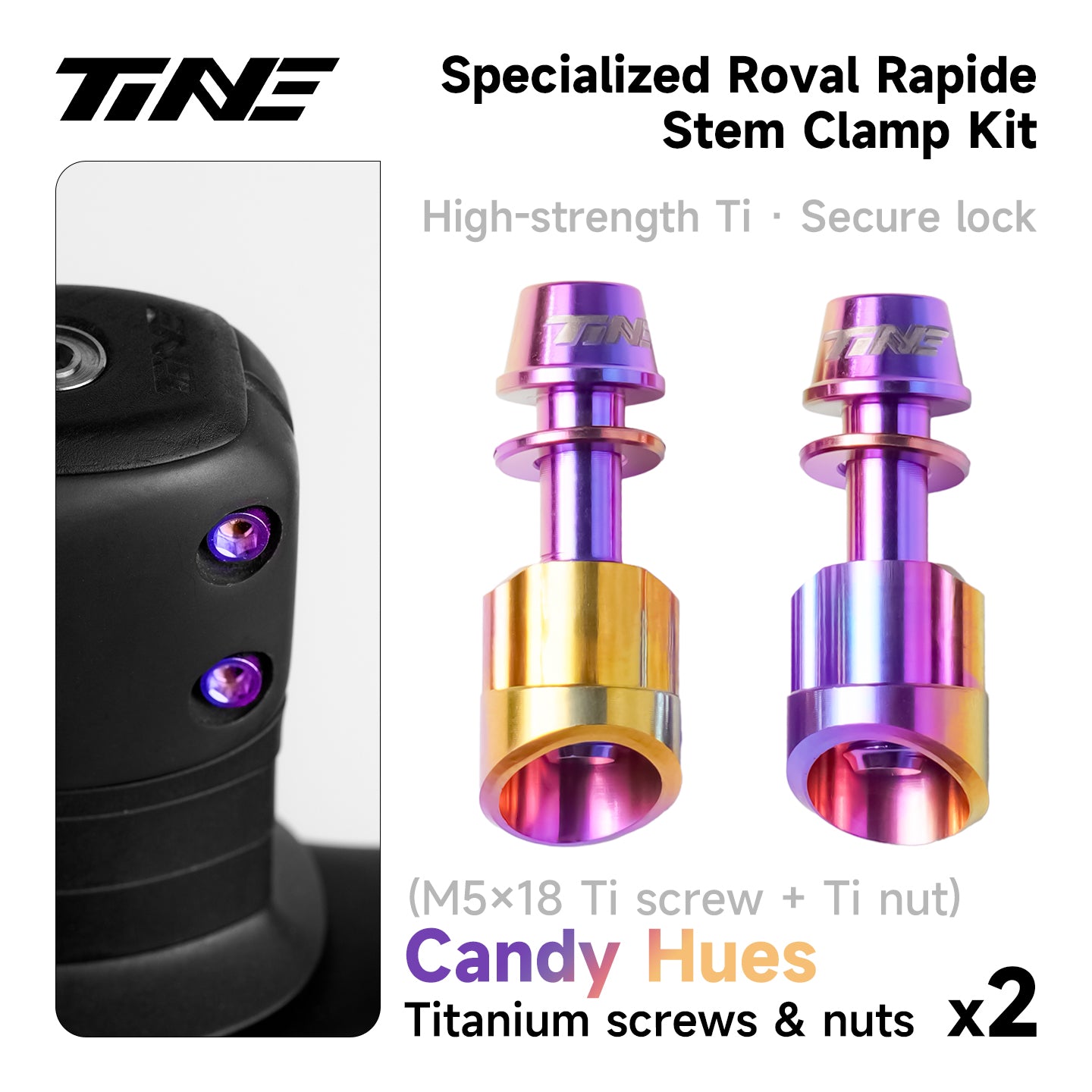 Specialized Roval Rapide Integrated Handlebar lock nut Titanium Stem bolt Set