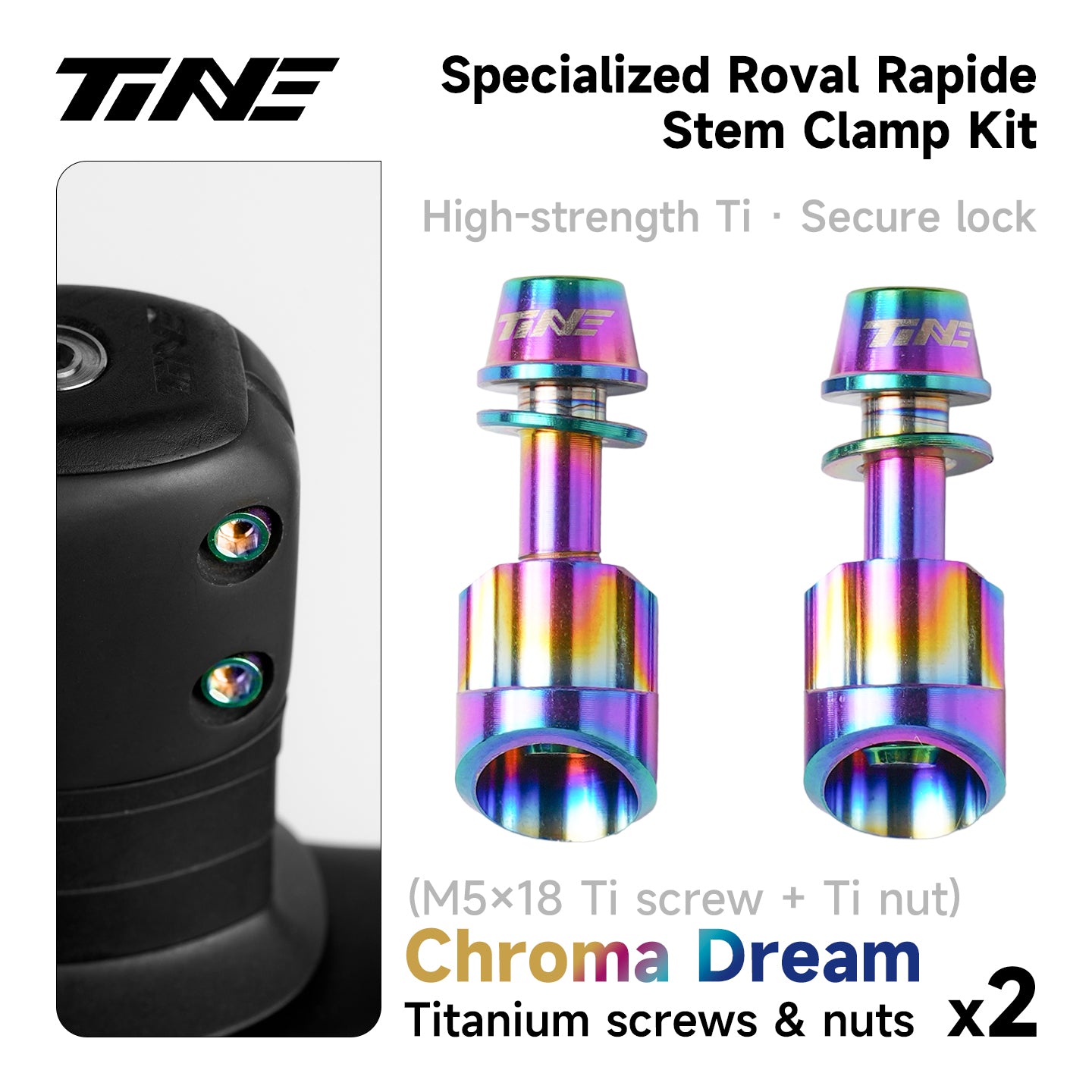 Specialized Roval Rapide Integrated Handlebar lock nut Titanium Stem bolt Set