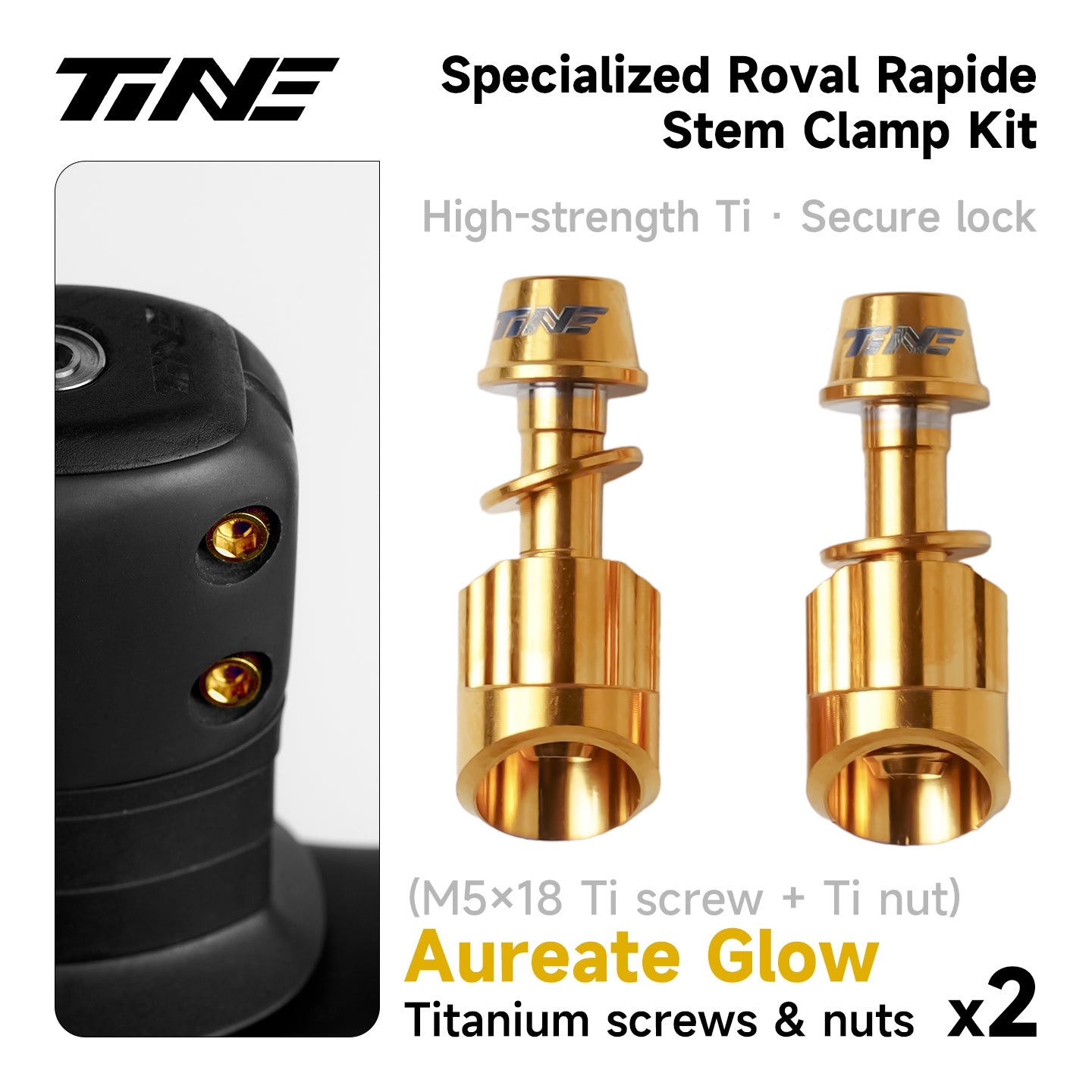 Specialized Roval Rapide Integrated Handlebar lock nut Titanium Stem bolt Set