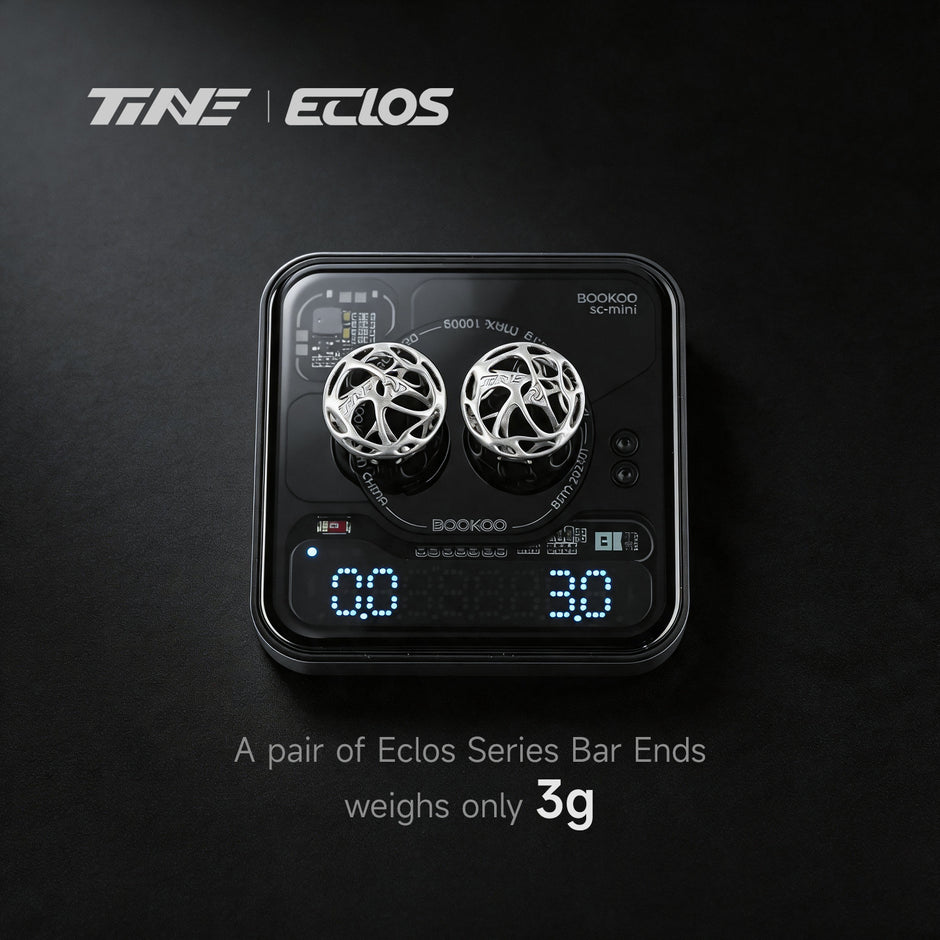 TiNE ECLOS 3g TC4 titanium bar end plugs on digital scale