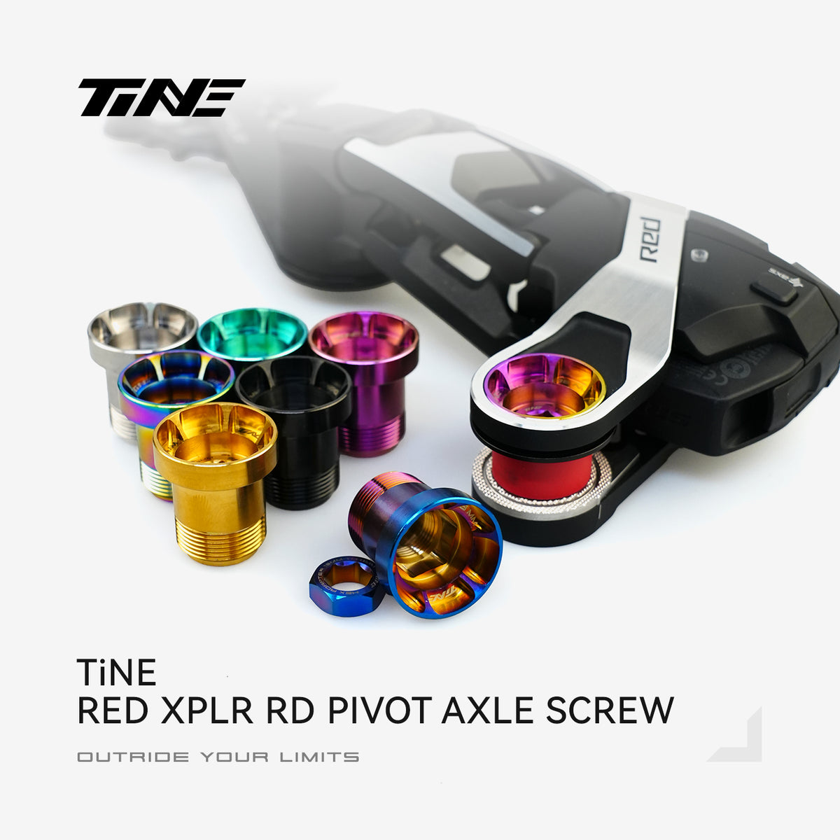 TiNE RED XPLR Titanium Rear Derailleur Pivot Axle Screw