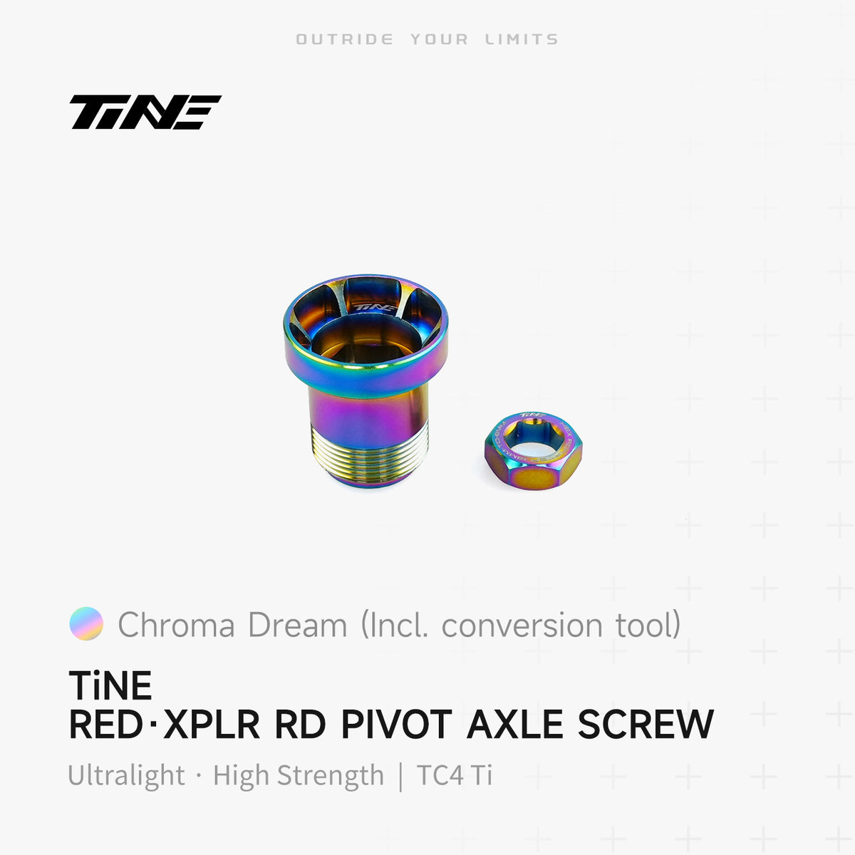 TiNE RED XPLR Titanium Rear Derailleur Pivot Axle Screw