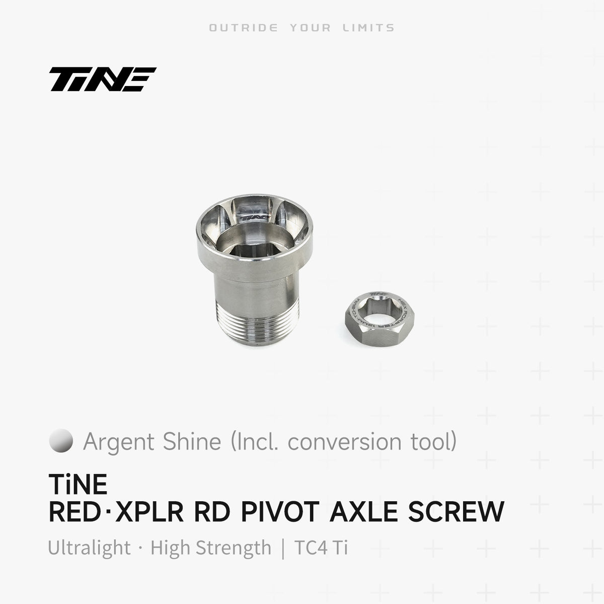 TiNE RED XPLR Titanium Rear Derailleur Pivot Axle Screw